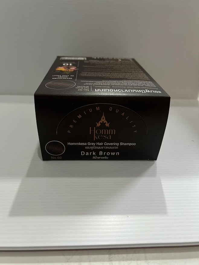 Grey Hair Covering Shampoo (6 Packet) – Premium 3-in-1 Hair Dye Shampoo For Grey Hair (Dark Brown)