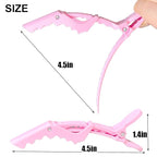 30 Pcs Alligator Hair Clip for Styling Sectioning - Salon Hair Clip for Thick Hair, Plastic Hair Styling Clip with Wide Teeth & Double-Hinged Design (Pink)