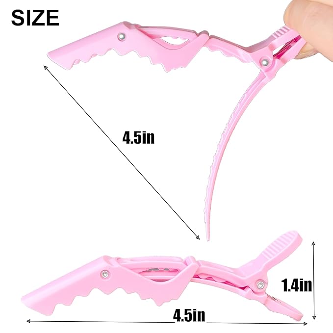 30 Pcs Alligator Hair Clip for Styling Sectioning - Salon Hair Clip for Thick Hair, Plastic Hair Styling Clip with Wide Teeth & Double-Hinged Design (Pink)