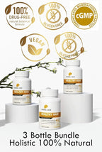 3 PK- 100% Natural Growth Treatment, Reduces Hair Loss, US Patented Formula Proven Effective for Men & Women, 100% Vegan, Non-GMO, 90-Day Supply, 3 Pack