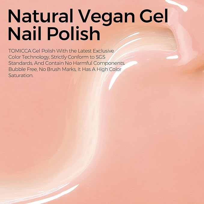 TOMICCA Nude Gel Nail Polish,15ml Light Nude Gel Polish,Soak Off Uv Led Cure Needed，Color Long Lasting Translucent Nail Art Manicure French Salon Diy Design Gifts For Woman