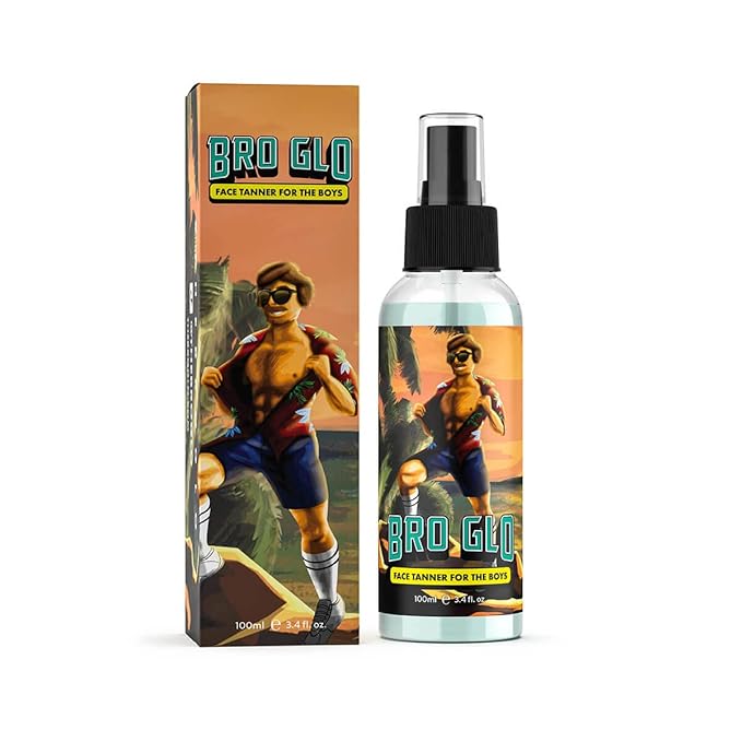 Bro Glo Self Tanner for The Boys - Starter Bundle - Easy Sunless Tan For Your Face & Body With Mitt Applicator - Oil Free Water Based for Faster Skin Drying - Natural Sun Kissed Bronze Color Perfect for Men - Gift Set (Starter Bundle)