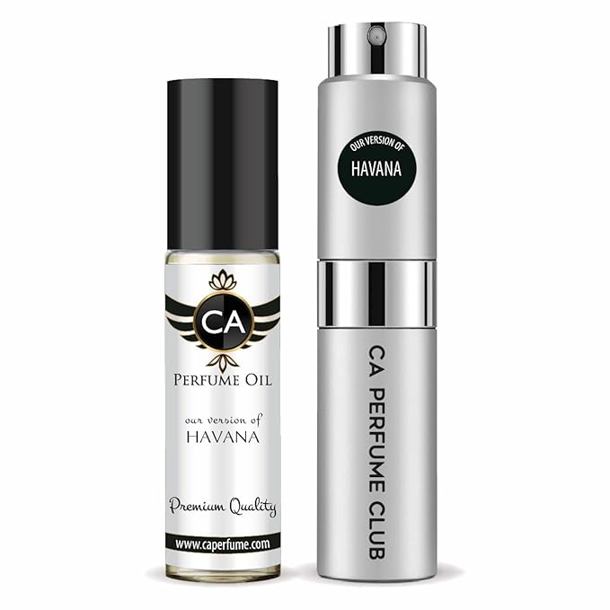 CA Perfume Duo Impression of Havana For Men Perfume Layering Set Mens Cologne Long Lasting Travel Size EDP + Body Oil Roll-On Bottle 0.27 Fl Oz+0.33 Fl Oz