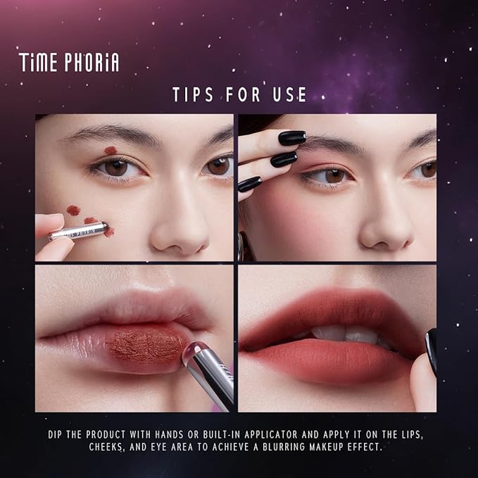 ORBITA LIP AND CHEEK BLURRING POT | Lip & Cheek Tint with Soft Velvety Mud Texture, Blur Matte Finish Lipstick, Featherlight, Multi-Use Makeup, Buildable Color, Long-Wearing (009 Cosmic)