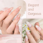 Jelly Gel Nail Polish Set 6 Colors Neutral Sheer Milky White Nude Pink Gel Polish Kit Translucent Soak off Uv Nail Gel Diy Manicure 2024 New Nail Trend Nail Polish Gifts for Mom