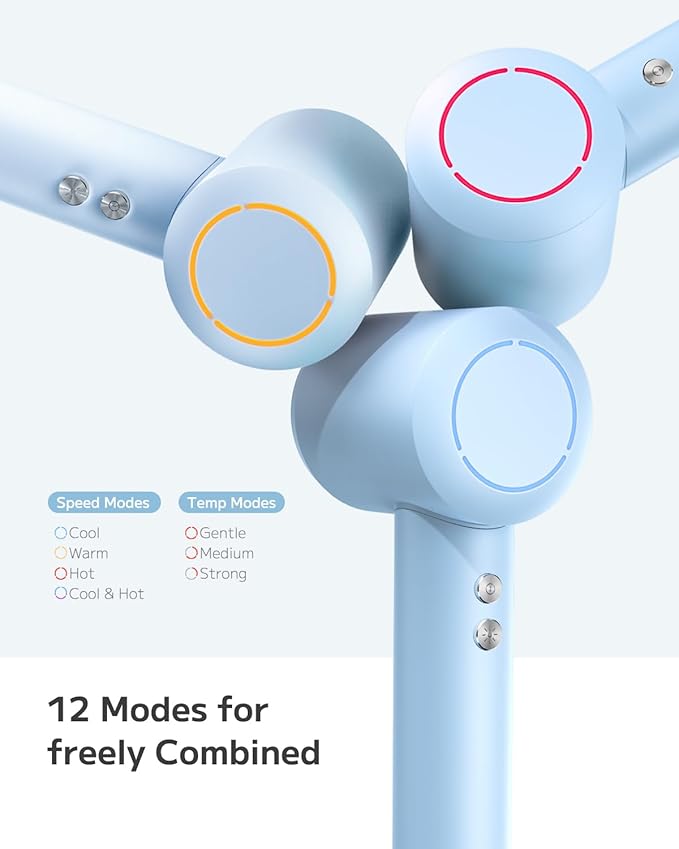 PLUZZ Ionic Hair Dryer with Diffuser, Professional High-Speed Blow Dryer for Women & Men, 110,000 RPM Brushless Motor Fast Drying & Low Noise, Thermo-Control, Lightweight & Compact for Home and Travel