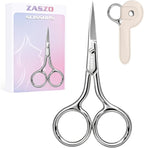 3.8 Inch Silver Eyebrow Scissors, Stainless Steel small scissors for Personal Care, Professional Grooming Scissors for Eyebrows, Mustache & Beard Hair Trimming