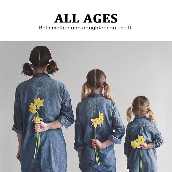 Sderoq100 PCS Hair Elastics Hair Ties, 4MM Colorful Ponytail Holders Hair Bands, 2 Inch in Diameter Elastic Band for Medium to Thick Hair, 7 Colors (4MM Dark colors)