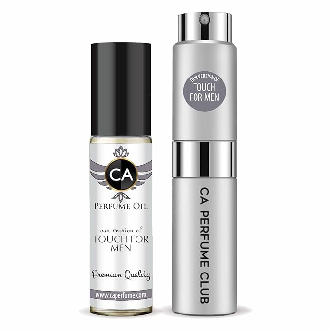 CA Perfume Duo Impression of Touch For Men Perfume Layering Set Mens Cologne Long Lasting Travel Size EDP + Body Oil Roll-On Bottle 0.27 Fl Oz+0.33 Fl Oz