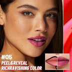 Berry Purple Lip Stain Peel off Lip Oil Dual Ended Combo Set, 2 in 1 Lips Liner Stain Oil Peel off Long Lasting Waterproof, High Pigmented Flawless Lips Tint Stick Not Faded Vegan & Cruelty-free 05#