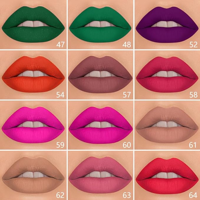 evpct 1Pcs Shimmer Green Matte Lip Liner & Liquid Lipstick Stain Makeup Set for Women, Green Lip Liner Stain Long Lasting Waterproof Smudge Proof, Cruelty Free Lip Stick Makeup 24 hours originales, 47