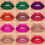 evpct 1Pcs Shimmer Green Matte Lip Liner & Liquid Lipstick Stain Makeup Set for Women, Green Lip Liner Stain Long Lasting Waterproof Smudge Proof, Cruelty Free Lip Stick Makeup 24 hours originales, 47