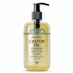 Organic Castor Oil 9 fl oz - Rosemary Infused Cold Pressed - 100% Pure & Hexane Free - Castor Oil for Hair Growth - Moisturizing & Nourishing for Face & Body - The Holly Tree