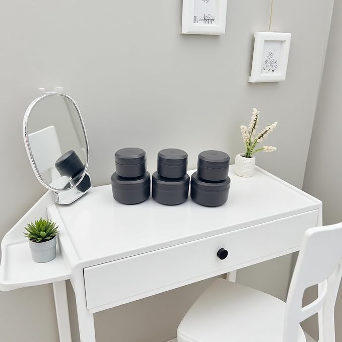 30 Pcs Cosmetic Jars Set, 10×5ml + 10×10ml + 10×15ml Empty Refillable Containers with Lids, Small Plastic Travel Pots for Face Cream, Lip Balm, Lotion, Powder, Glitter, DIY Crafts Storage