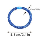 10-Piece Hair Ties: Soft Knitted Hair Tie for Thick/Coarse/Curly Hair. Gentle Hair Ties No Damage—Secure & Protect Strands (Blue)