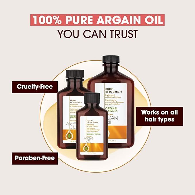 One 'N Only Argan Oil Hair Treatment - Lightweight & Hydrating Hair Oil for Natural, Wigs & Extensions - Shine Enhancing, Heat Protectant & Frizz Control (3.4 oz, 2pk)