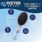 2-in-1 Hairbrush Mister – Innovative Hair Mist & Brushing Tool for Wet & Dry Hair Styling – No-Tangle Bristles, Convenient Water Reservoir, Easy-to-Use (Pink)