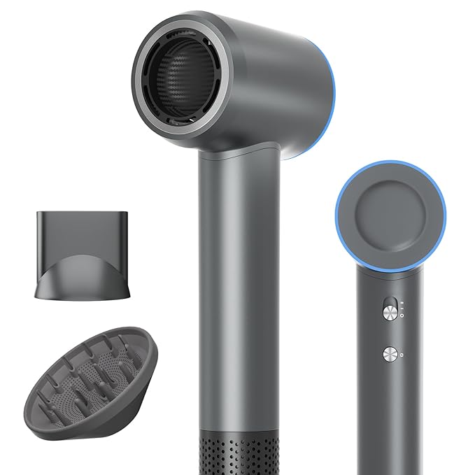 Hair Dryer,160000 RPM Ionic Hair Drye,Portable Lightweight Blow Dryer with 500 Million Negative Ions, High-Speed Hair Dryer with Magnetic Diffuser & Nozzle for Home and Travel