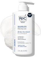 RoC Barrier Renew Gel to Foam Non Drying Foaming Facial Cleanser to Hydrate Skin, facial cleanser for sensitive skin, 12 Ounces