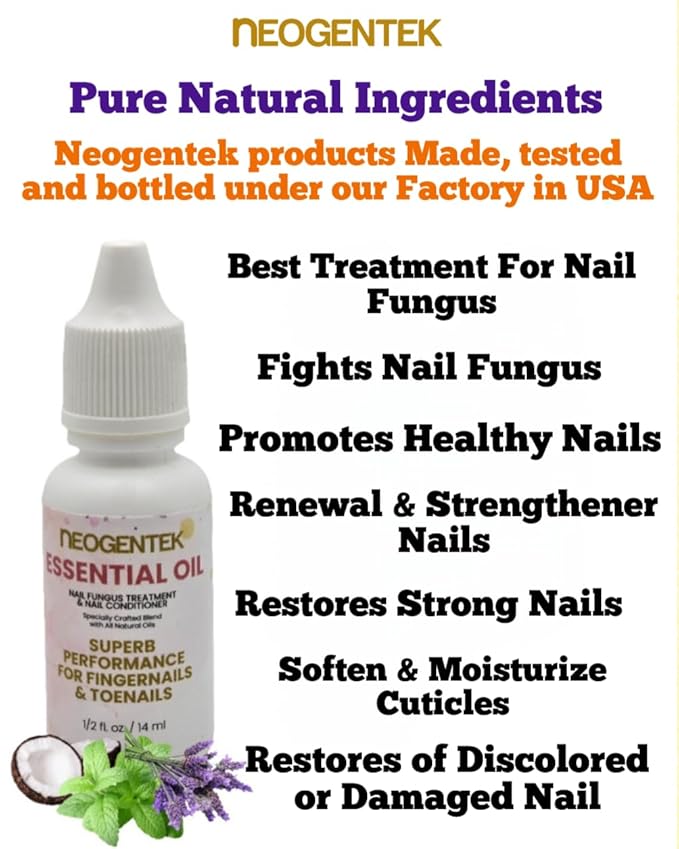 Essential Oil Fight Nail Fungus I Made in USA | Pure Natural Ingredients I Ultimate Strength Superb Performance | Promotes Healthy Nail | Renew | Restore Weak & Discolored Nails 14 ML