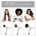 TOME 1875W Hair Dryer High Speed Motor Brushless 110000 RPM Blow Dryer Negative Ionic Cool Shot Lock with Diffuser Comb Nozzle Light Weight