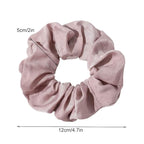 Silk Satin Scrunchies Women Hair Ties - Ivyu Big Scrunchy Ponytail Holder No Crease Hair Bands Soft Elastic No Hurt Your Hair for Vsco Girl Women White Black Gray Pink