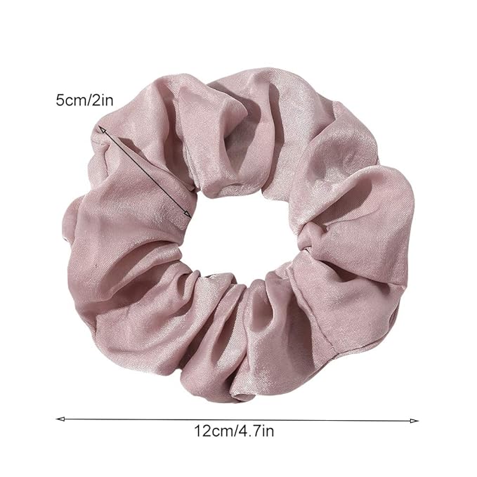 Silk Satin Scrunchies Women Hair Ties - Ivyu Big Scrunchy Ponytail Holder No Crease Hair Bands Soft Elastic No Hurt Your Hair for Vsco Girl Women White Black Gray Pink