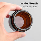 24 Pack 4oz Amber Glass Jars, Round Empty Cosmetic Jars with with Black Lids and Inner Liners, Reusable Glass Travel Containers for Homemade Creams, Candle, Skincare, Lotion