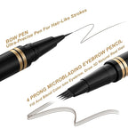 Eyebrow Pen,2-in-1 Waterproof Eyebrow Pencil with 4 Tip Microblading Brow Pen and Ultra-Precise Brow Pencil,with Dual-ended Eyebrow Brush,Eyebrow Makeup for Natural Looking - Dark Brunette