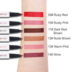 evpct Longwear Liquid Lip Liner Stain Marker Pen Long Lasting Waterproof, Dusty Pink Matte Semi Permanent 24 Hour Lip Liner and Lipstick Combo, Korean Color Stay Lipliner All Day, Lips Stain peel off