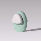 LOLLIPOP Dual-Sided Facial Cleansing Brush | Palm Size Silicone Face Exfoliator and Soft Fiber Cleanser | Manual Face Scrubber for Pores, Makeup Removal, Blackhead and Skincare Routine, Minty