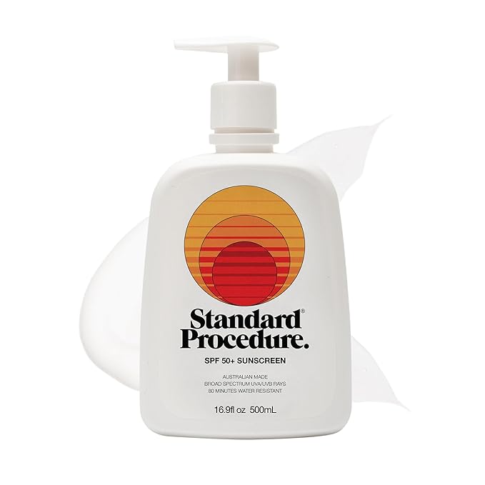 Standard Procedure. SPF 50+ Sunscreen, Broad Spectrum Face & Body Sunblock for Sun-Sensitive Skin, 4HR Water Resistant, Organic Formula, 16.9 oz