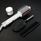 Ellena E1 Blow Dryer + Straighten Hair Brush Dual Mode, Hot Air Brush with 110000RPM High Speed Brushless Motor/Oval Air Barrel/3D Teeth Heated Comb/Handheld Cored, Styler Tool for All Hair Types