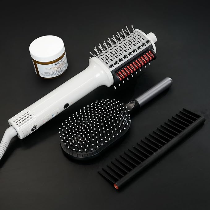 Ellena E1 Blow Dryer + Straighten Hair Brush Dual Mode, Hot Air Brush with 110000RPM High Speed Brushless Motor/Oval Air Barrel/3D Teeth Heated Comb/Handheld Cored, Styler Tool for All Hair Types