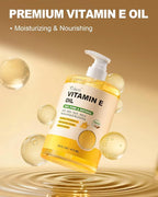 Vitamin E Oil 16 Fl Oz Organic Vitamina E Oil for Skin Bulk Vitamine oils for Face,Cold Pressed Hexane Free Formula Liquid Perfect Care Bath and Body oils