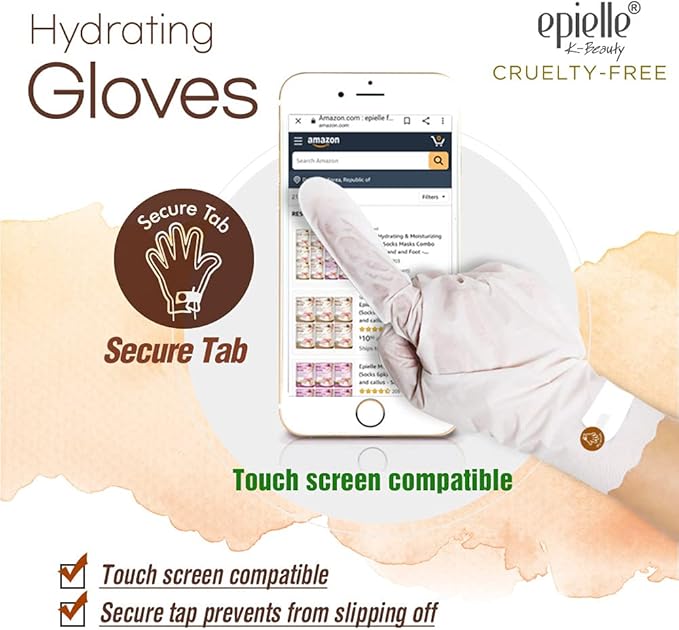 Epielle Hydrating Hand & Foot Masks, Relieve and Soften for Dry, Overworked Skin, Self Care Gifts for Women, Spa Kit, Stocking Stuffers, 6 Moisturizing Gloves & 6 Moisturizing Socks