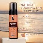 Self Tanner Mousse Natural Medium to Dark Tan for Cooler Skin Tones Vegan Organic Self Tanning Lotion DHA-Free Tanning Foam for Face & Body Streak-Free Fake Tan with Coconut Scent (200ml / 7 fl. oz)