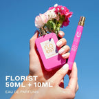 Ellis Brooklyn FLORIST Eau De Parfum Gift Set – Fresh Floral Perfume for Women with Italian Bergamot, Tuberose & Cedarwood – Vegan & Cruelty-Free – Perfect for Mother’s Day! (50ml + 10ml Travel Spray)