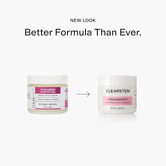 CLEARSTEM HYDRABERRY Hydrating Face Mask for Women - Night Mask for Sleeping for Women with Ceramides, Arnica & Magnesium PCA - Overnight Mask for Evening Hydration to Nourish & Protect Skin Barrier