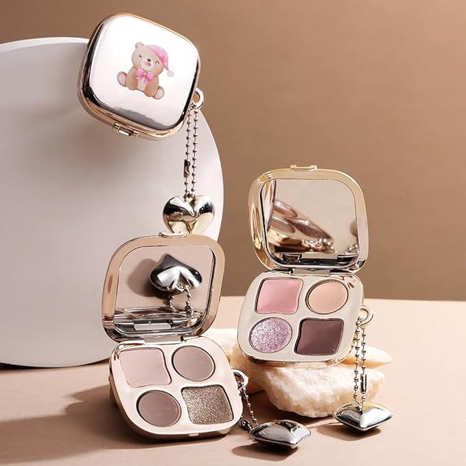 Professional Eyeshadow Palette, Nude Taupe and Brown Neutral Shades, Velvety Matte and Satin Shimmer Finishes, High Pigment Blendable Colors, Waterproof Long-Lasting Eye Palette, 03, 4 Colors