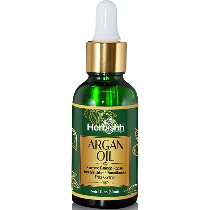 Herbishh Argan Oil Deep Condition Treatment for Hair Frizz Control & Damage Repair 30ml