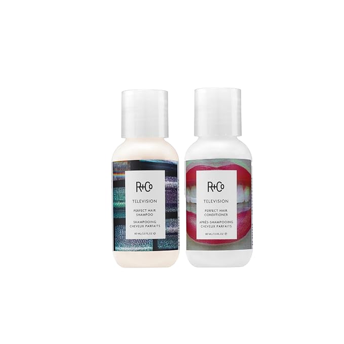 R+Co Television Perfect Shampoo + Conditioner Travel Set | Smooths, Adds Shine & Volume | Vegan & Cruelty-Free | 2oz (Pack of 2)
