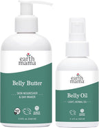 Earth Mama Belly Butter & Belly Oil Bundle for Dry, Stretching Skin | Moisturize + Encourage Skin's Natural Elasticity During Pregnancy & Beyond | 8-Fluid Ounce & 4-Fluid Ounce