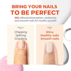 modelones Nail Strengthener and Growth Milky White Nail Polish Nail Repair for Damaged Nails Hardener Ridge Filler for Nail Strengthening Polish Gifts Women 15ml