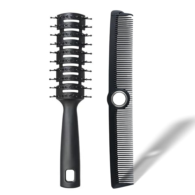 Professional Hair Cutting Comb - Rotatable Design Fine Tooth Barber Combs Anti-Static Styling Comb for Women and Men All Hair Types (Black)