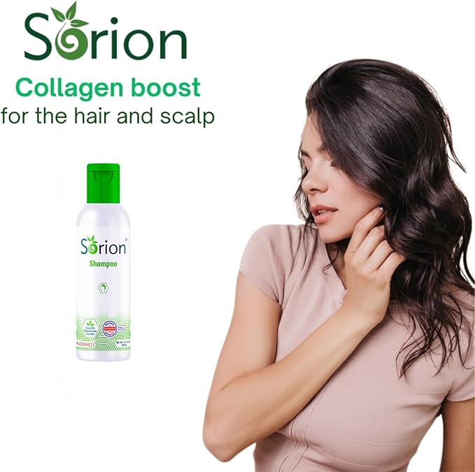Sorion Shampoo for Collagen Boost with Coconut Oil and Pala Indigo Essential Oils, Herbal Repair for Damaged Hair, Gently Nourishing Scalp Treatment