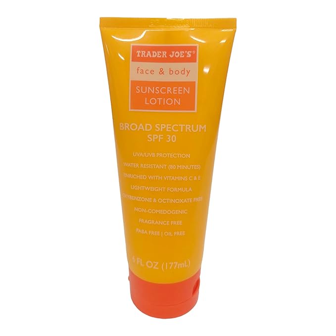 Trader Joe's Face and Body Sunscreen Lotion Broad Spectrum SPF 30, 6 fl oz(177 ml)