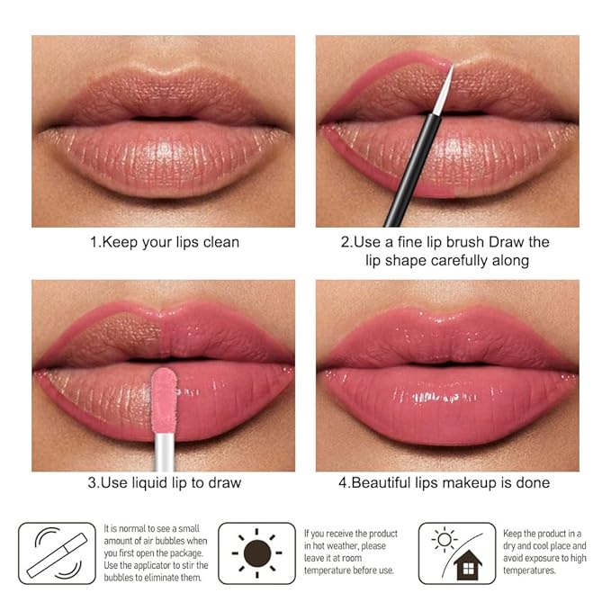 Kaely Longwear No-Budge Lipstick for Women, Highly Pigmented Liquid Lip Color Makeup, Non-Transfer Lip Gloss Stain Waterproof Smudge Proof 24 Hour, Instant Shine, Vegan & Cruelty-Free, 18 NUDE