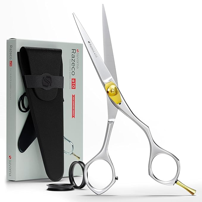 Suvorna Hair Cutting Scissors for Professionals, Barbers - Hair Shears for Cutting, Trimming, Grooming, Precision - Extremely Sharp Razor Edge - Made With 6.5" Japanese Stainless Steel for Men, Women.