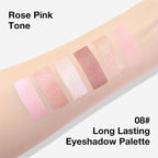 6 Colors Mini Pink Eye Shadow Palette Makeup for Older Women, Neutral Matte Shimmer Eyeshadow Palette Highly Pigmented Waterproof, paleta de sombras de ojos, Vegan & Cruelty-free, 08